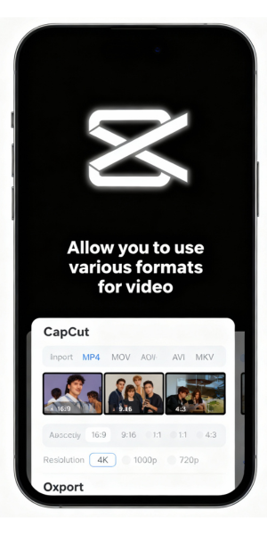CapCut Pro APK 21 capcut Allow you to use various formats for video